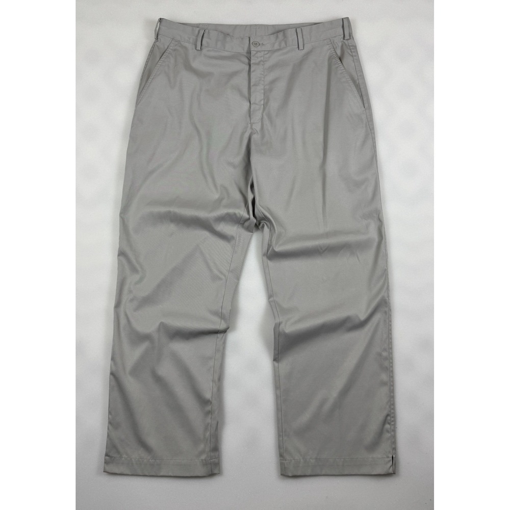 Nike Golf Tour Performance Dri-Fit Pants Mens 35x30 Beige Flat Front 36 Waist